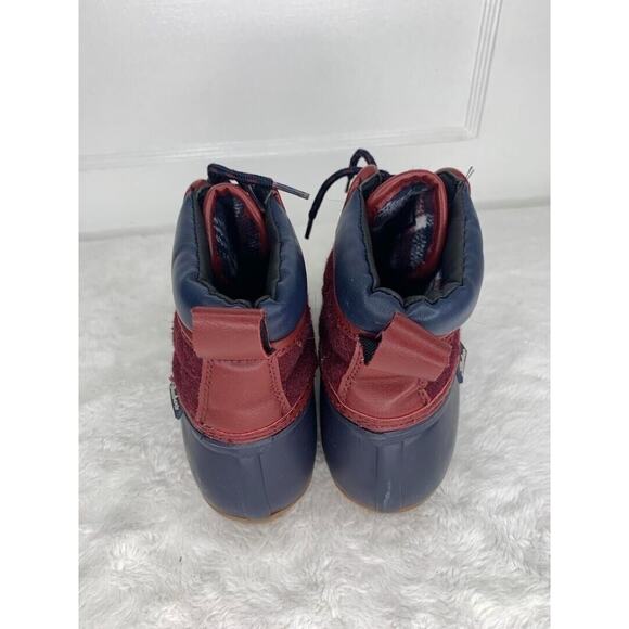 Skechers Womens Duck Boots Quilted Burgundy & Navy Waterproof Rubber Size 7 - Picture 3 of 8